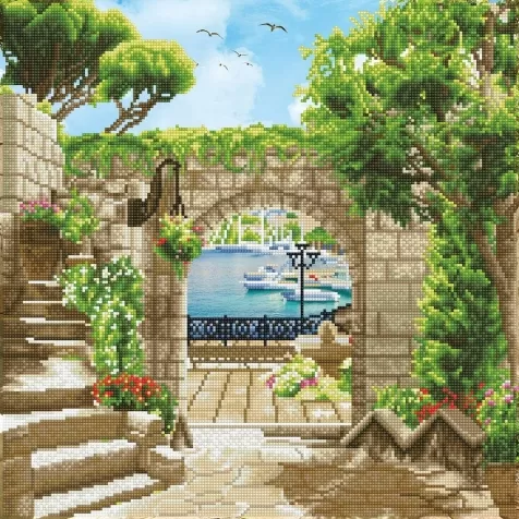 mediterranean stroll - diamond dotz intermediate dd12.056 52x52cm