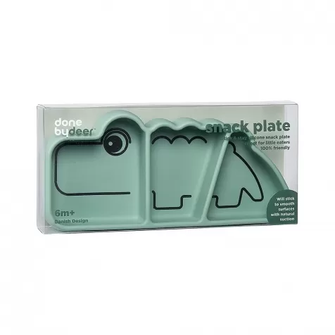 piatto a scomparti anti-scivolo stick&stay croco, verde