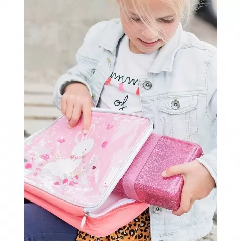 contenitore porta pranzo glitter - rosa - senza bpa!