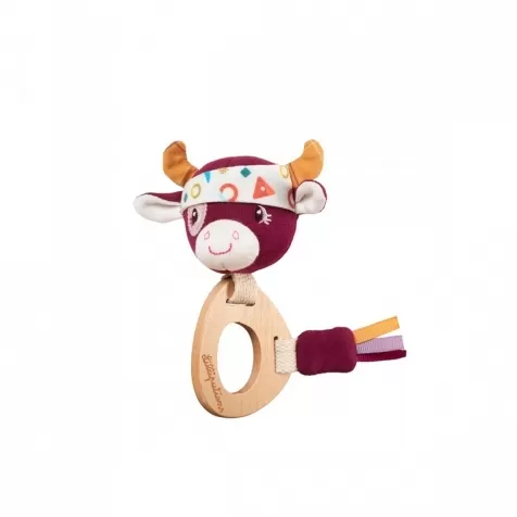 rosalie - sonaglino in legno e stoffa mucca