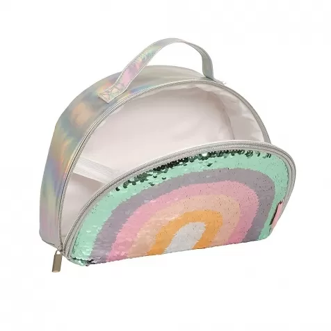 borsa pranzo termica, arcobaleno glitter - grigio