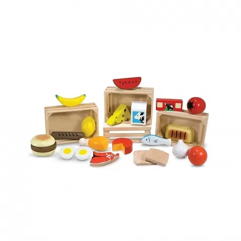 food groups, cassettine di cibi in legno - set da 21 pezzi!