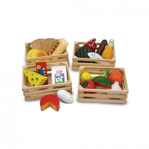 food groups, cassettine di cibi in legno - set da 21 pezzi!