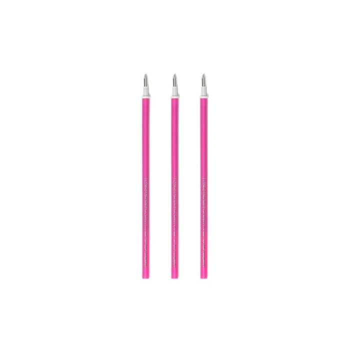 set di 3 ricariche per penne gel cancellabili - colore rosa