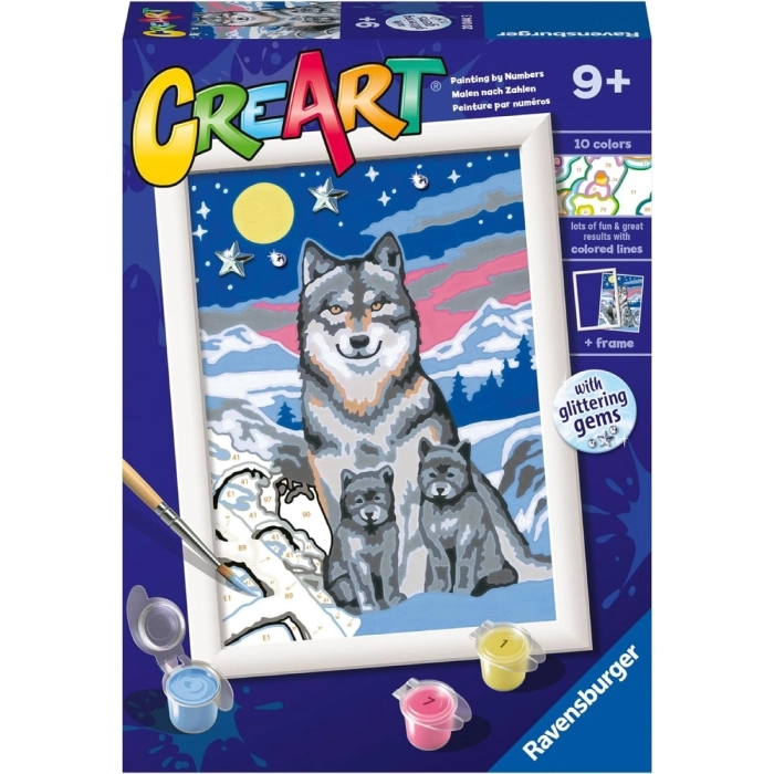 Ravensburger - CreArt Serie E: Lupi al Chiaro di Luna, Kit per