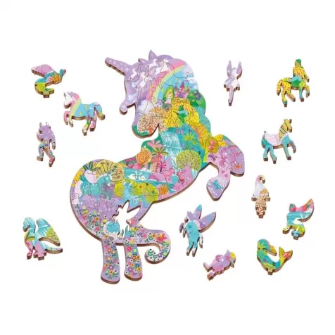 woody puzzle play set - unicorno fatato