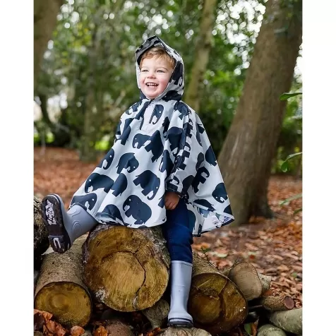 poncho per bambini - elefanti - 100 % impermeabile
