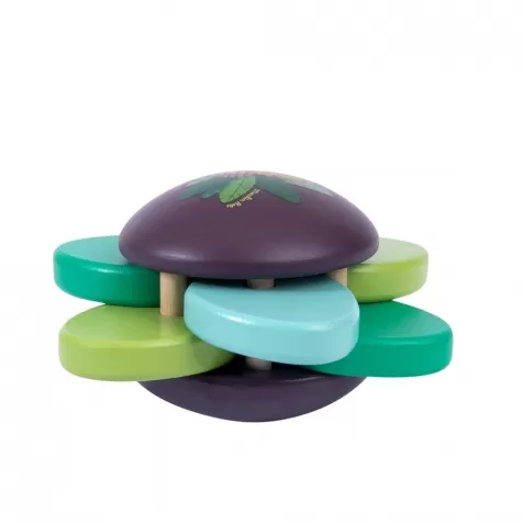 sonaglio in legno verde a forma di fiore