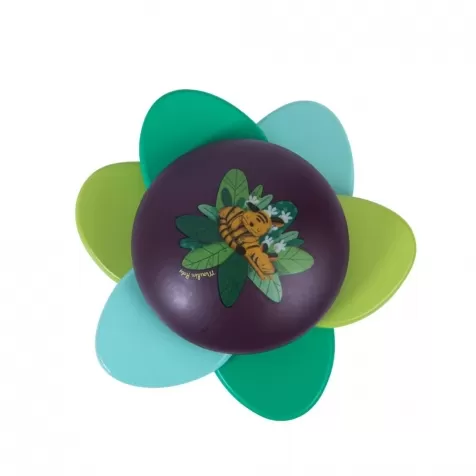 sonaglio in legno verde a forma di fiore