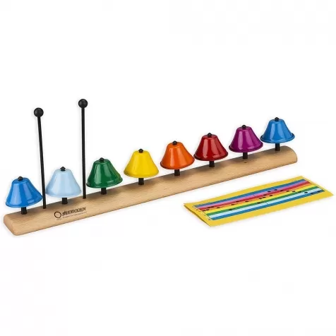 cercanote in metallo con 8 campanelle e note musicali