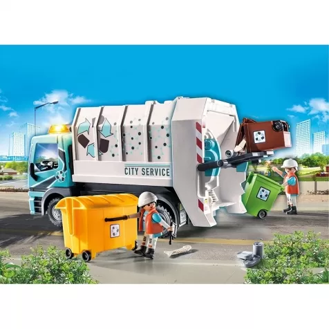 camion smaltimento rifiuti con lampeggiante