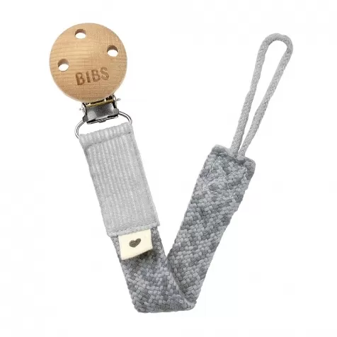 reggiciuccio universale paci braid - grigio nuvola e ferro - 100% cotone biologico