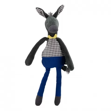 doudou peluche sonaglio asinello grigio - pomme des bois
