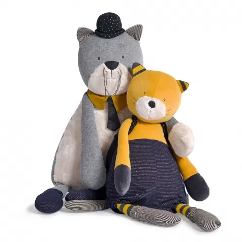 peluche gigante - il gatto giallo lulu 59 cm - les mustaches