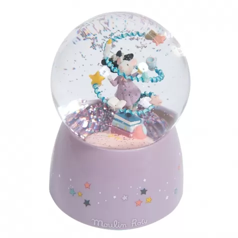 palla di neve musicale con topina rosa - il etait une fois