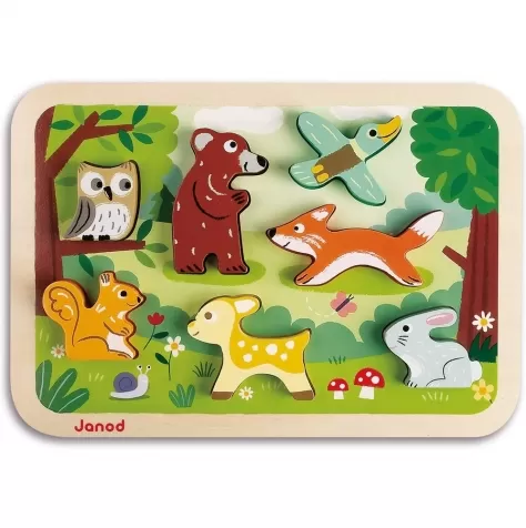puzzle in legno 7 pezzi animali della foresta