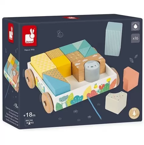 pure - carrello da trainare con cubi in legno