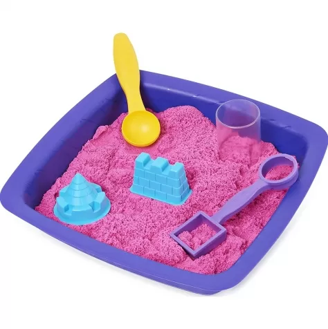 kinetic sand - castelli di sabbia - sabbia scintillante rosa 454g