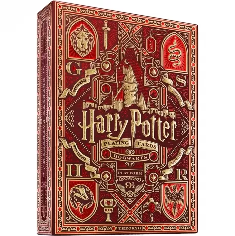 harry potter grifondoro - mazzo poker e ramino dorso rosso