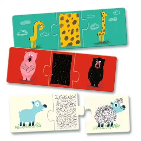 puzzle trio - i vestiti degli animali
