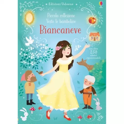 biancaneve. piccola collezione. vesto le bamboline. con adesivi