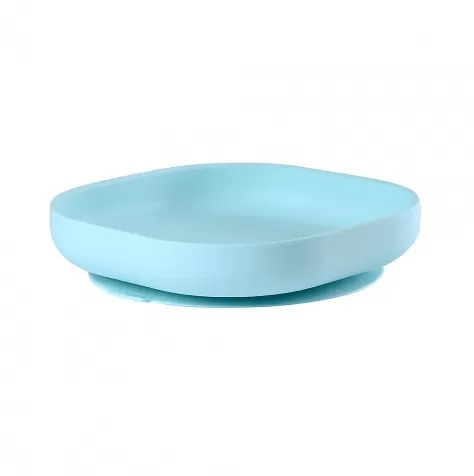 piatto con ventosa - silicone - blu