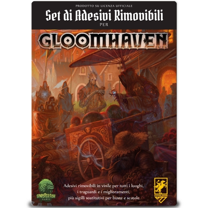 gloomhaven - jaws of the lion - mappa e set di adesivi rimovibili