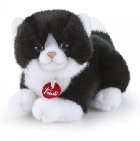 trudino - gatto bianco/nero - peluche 15cm