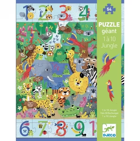 da 1 a 10 della jungla - puzzle gigante 54 pezzi: 1