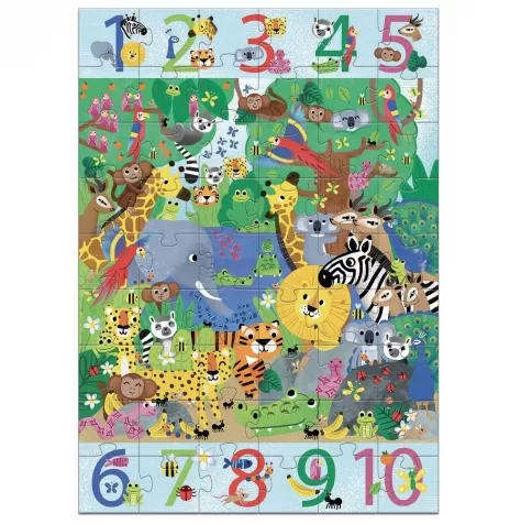 da 1 a 10 della jungla - puzzle gigante 54 pezzi