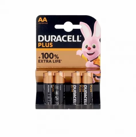duracell plus - blister 4 batterie alcaline stilo aa