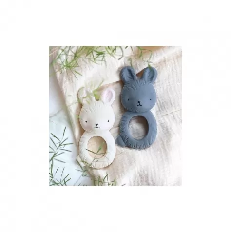 anello da dentizione - coniglietto blu - 100% gomma naturale: 2
