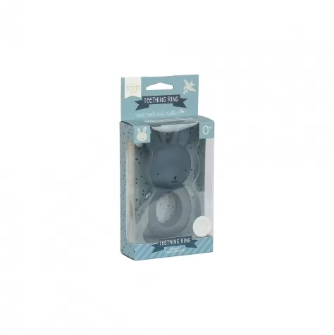 anello da dentizione - coniglietto blu - 100% gomma naturale: 3