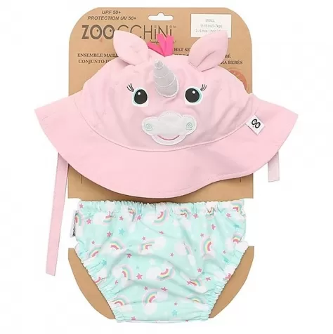 set baby costumino contenitivo + cappellino - allie l'alicorno - ufp 50+ - taglia 6-12 mesi