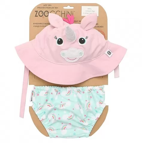 set baby costumino contenitivo + cappellino - allie l'alicorno - ufp 50+ - taglia 6-12 mesi: 1