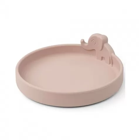 piatto anti-scivolo in silicone alimentare -peekaboo-elphee - rosa cipria: 2
