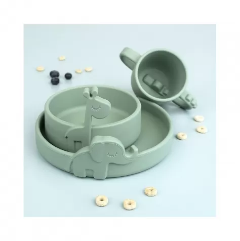 piatto anti-scivolo in silicone alimentare -peekaboo -elphee - verde: 4