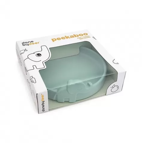 piatto anti-scivolo in silicone alimentare -peekaboo -elphee - celeste
