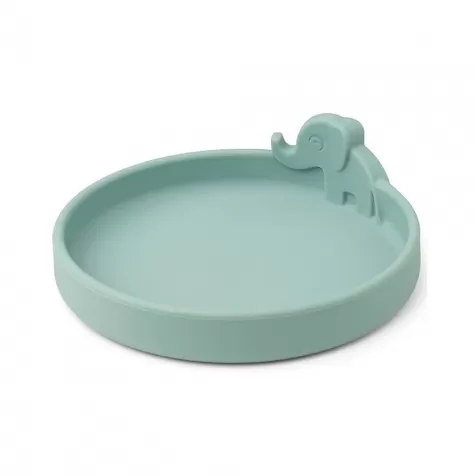 piatto anti-scivolo in silicone alimentare -peekaboo -elphee - celeste