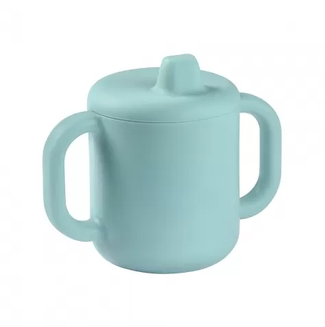 tazza con beccuccio in silicone - 170 ml - blu - per imparare a bere da soli: 1