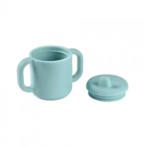 tazza con beccuccio in silicone - 170 ml - blu - per imparare a bere da soli: 2