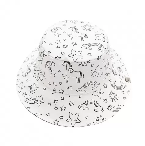 cappello estivo reversibile da colorare con pennarelli - 100% cotone - unicorno 4-6 anni: 2