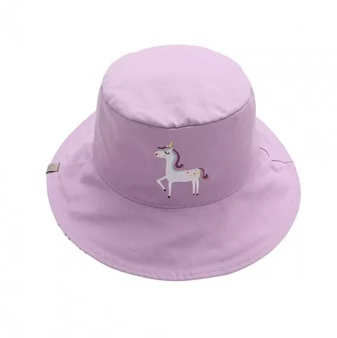 cappello estivo reversibile da colorare con pennarelli - 100% cotone - unicorno 4-6 anni