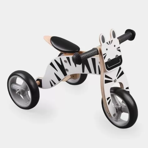minibike 2 in 1 in legno - zebra