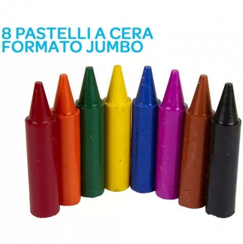 8 maxi pastelli a cera mini kids