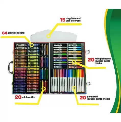 valigetta arcobaleno con 124 colori - 20 pastelli 40 pennarelli 64 pastelli a cera: 3