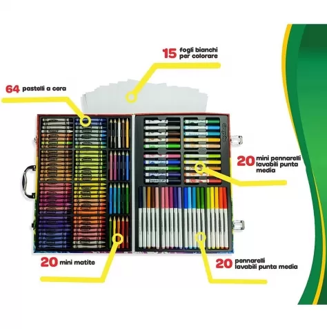 CRAYOLA Valigetta Arcobaleno Con 124 Colori - 20 Pastelli 40 Pennarelli 64  Pastelli A Cera a 39,99 €