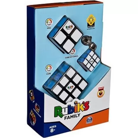 cubo di rubik - family pack con cubo 3x3x3 + cubo 2x2x2 + portachiavi 3x3x3