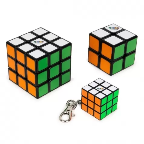 cubo di rubik - family pack con cubo 3x3x3 + cubo 2x2x2 + portachiavi 3x3x3