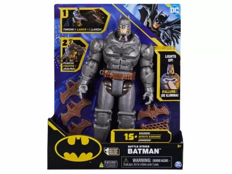 dc comics - batman deluxe battle strike con suoni - personaggio snodabile 30cm: 1